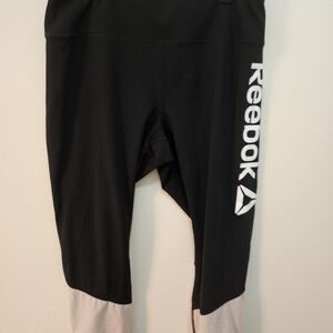 Reebok Black and White Logo Leggings